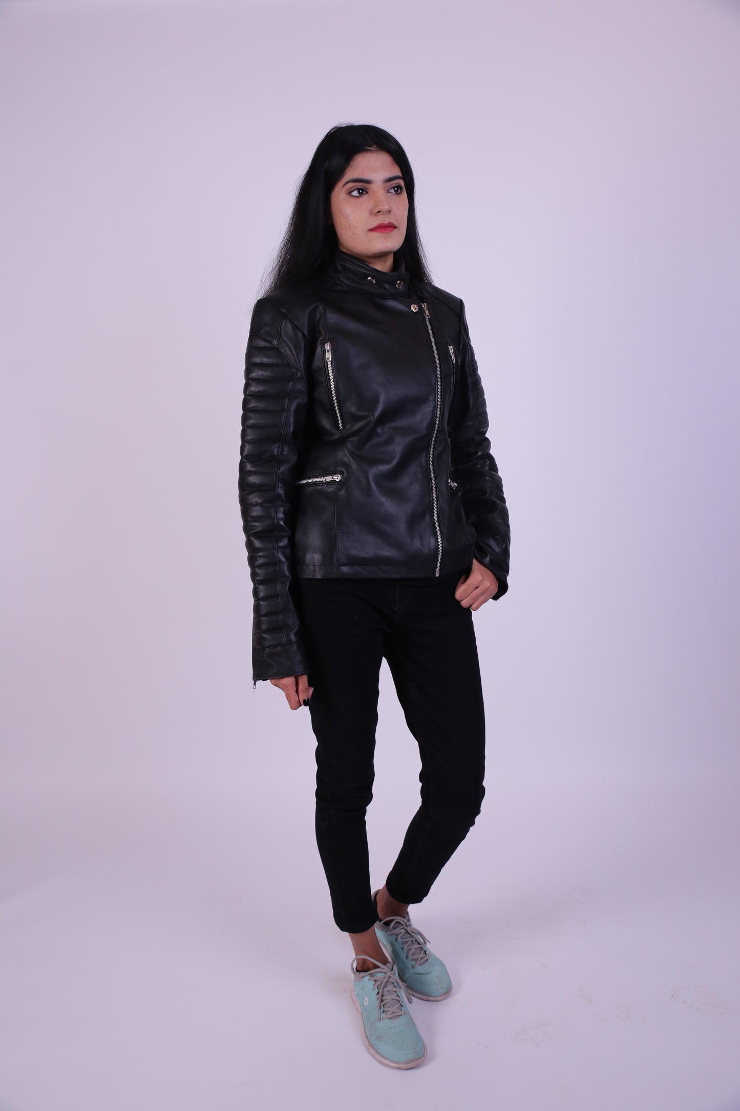 Women's Bomber Leather Jacket