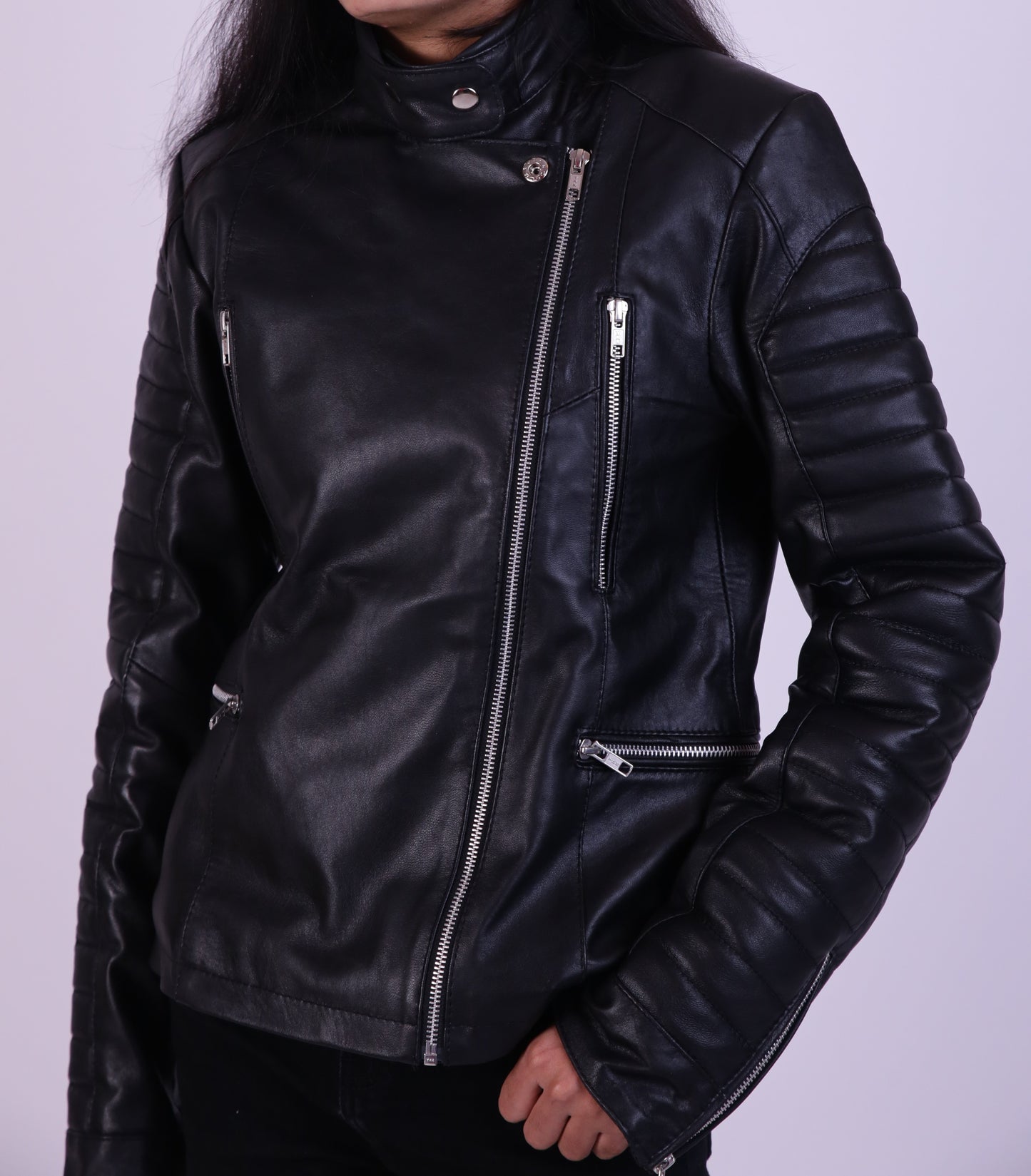 Women's Bomber Leather Jacket