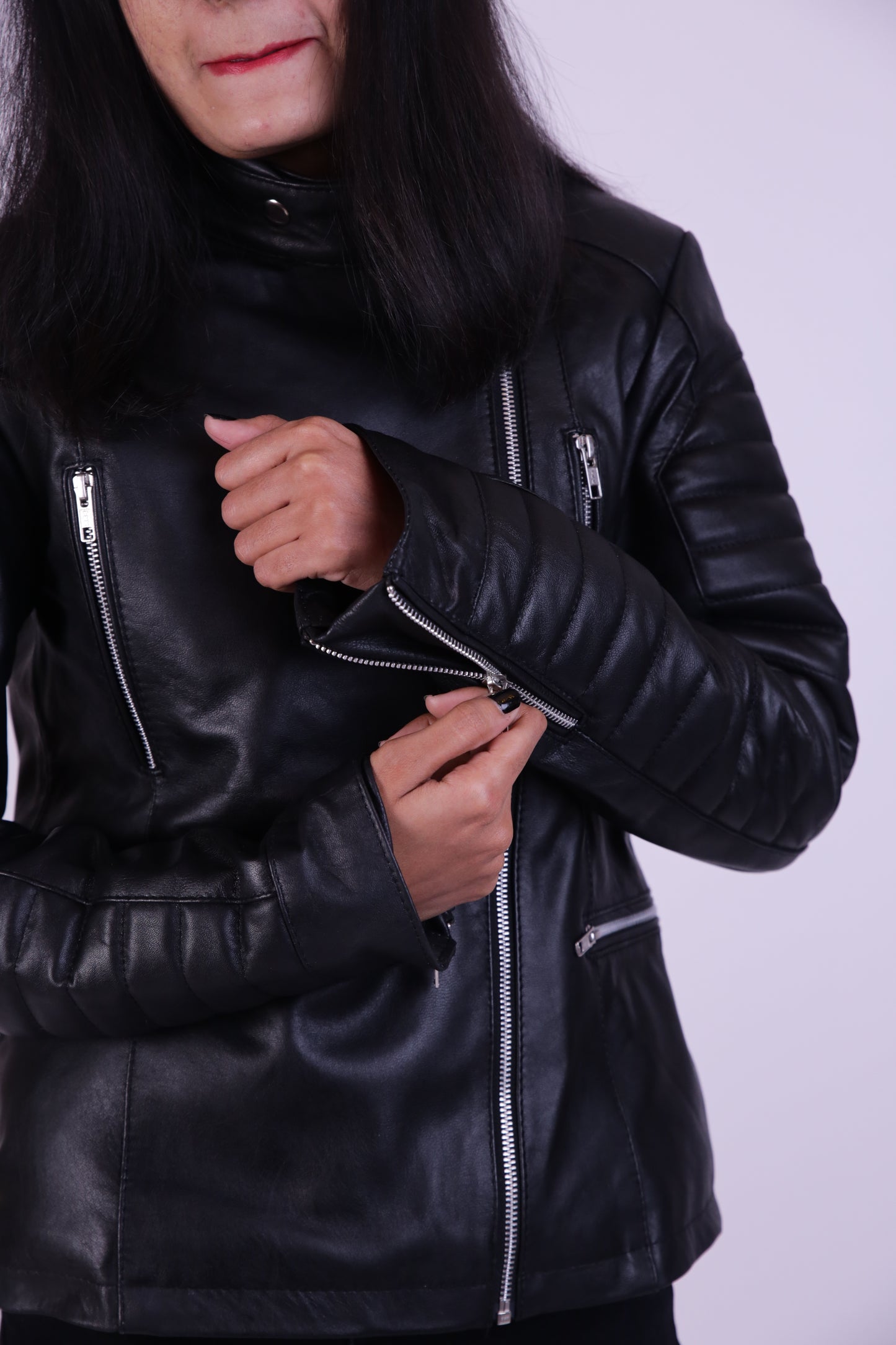 Women's Bomber Leather Jacket